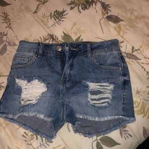 Blue high waisted shorts from Charlotte Russe